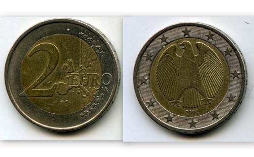 Монета 2 евро 2002г D Германия