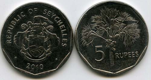 Монета 5 рупий 2010г Сейшеллы