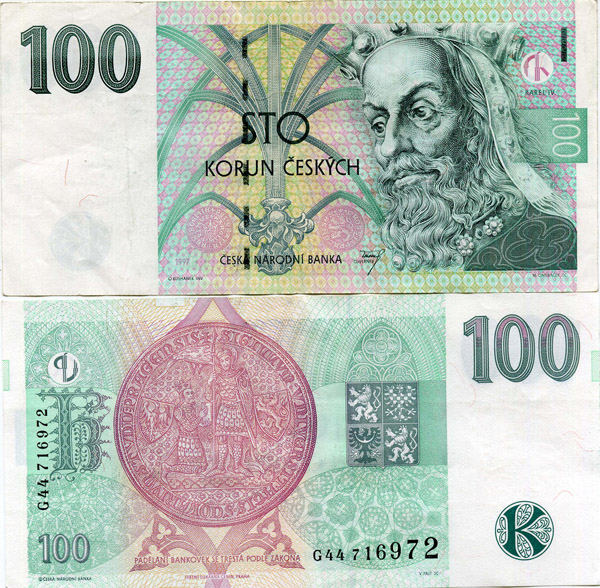 Бона 100 крон 1997г Чехия