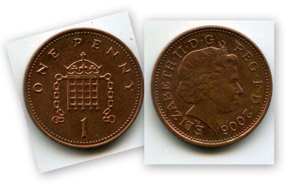 Монета 1 пенни 2006г Англия