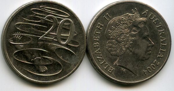 Монета 20 центов 2004г Австралия