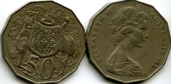 Монета 50 центов 1981г Австралия