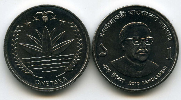 Монета 1 така 2010г Бангладеш