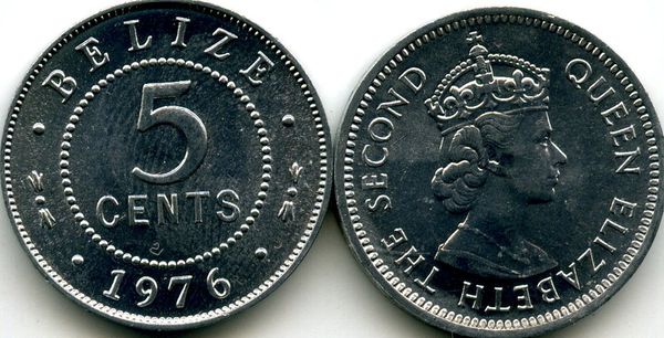 Монета 5 центов 1976г Белиз