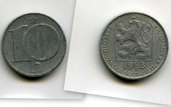 Монета 10 геллеров 1983г Чехия
