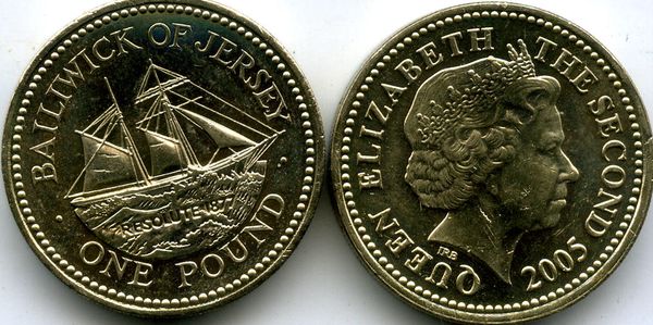 Монета 1 фунта 2005г Великобритания(Джерси)