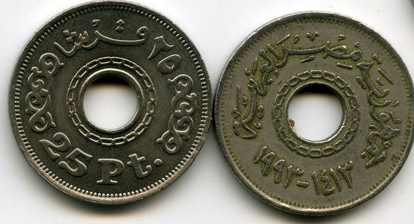 Монета 25 пиастров 1993г Египет