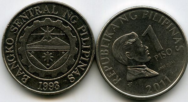 Монета 1 писо 2011г Филиппины