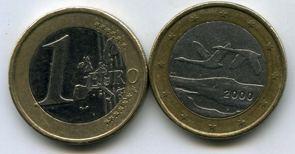Монета 1 евро 2000г Финляндия