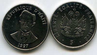 Монета 5 сантимов 1997 Гаити