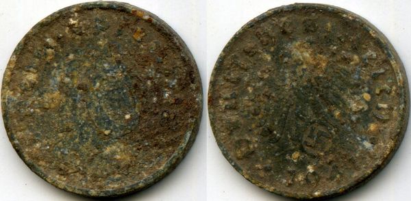 Монета 10 рейхспфенингов 1941г А сост Германия