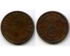 Монета 1 рейхспфенинг 1938г А Германия