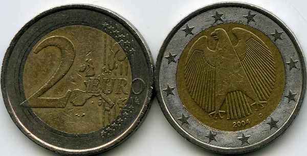 Монета 2 евро 2004г Д Германия