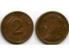 Монета 2 рейхспфенинга 1924г G Германия