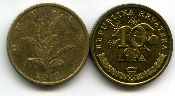 Монета 10 липа 2005г Хорватия