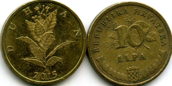 Монета 10 липа 2015г Хорватия