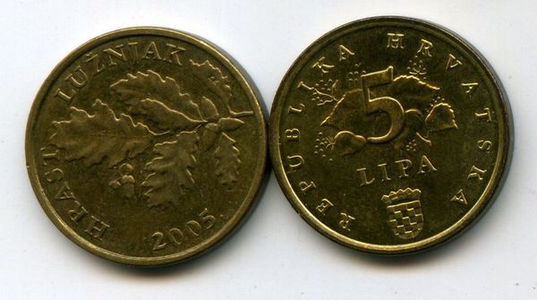 Монета 5 липа 2005г хор Хорватия