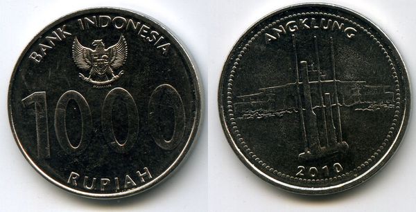 Монета 1000 рупий 2010г ац Индонезия