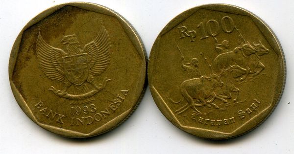 Монета 100 рупий 1993г Индонезия