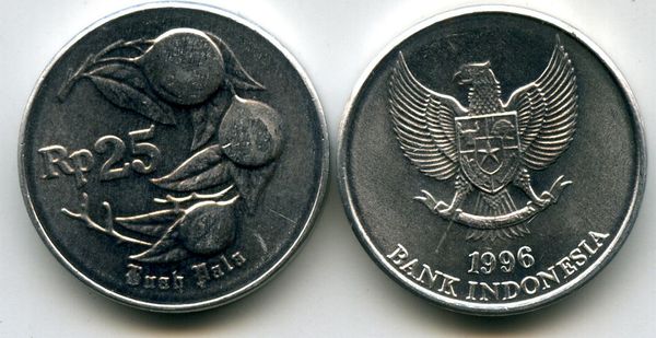 Монета 25 рупий 1996г Индонезия