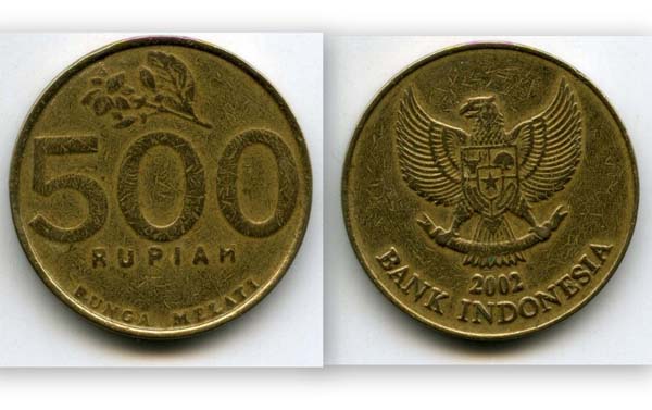 Монета 500 рупий 2002г Индонезия