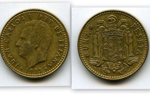 Монета 1 песета 1980г Испания