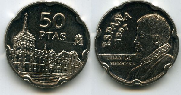 Монета 50 песет 1997г Жуан Испания