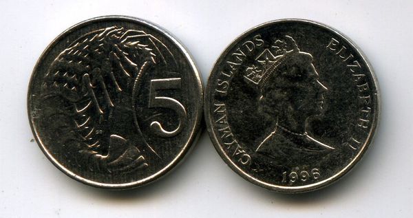 Монета 5 центов 1996г Каймановых острова