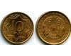 Монета 10 тиын 1993г коричневый Казахстан