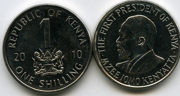 Монета 1 шиллинг 2010г Кения