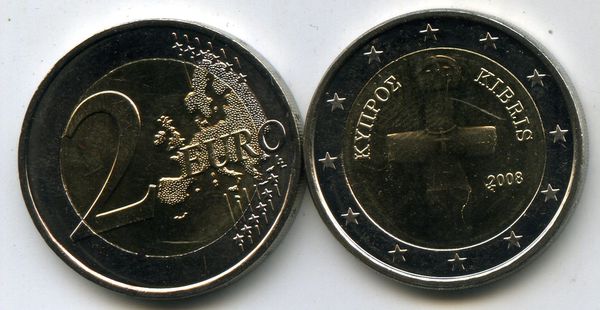 Монета 2 евро 2008г Кипр