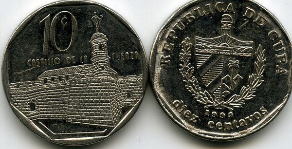 Монета 10 сентавос 1999г Куба