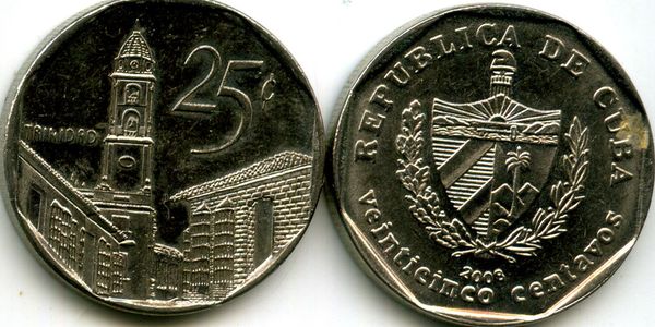 Монета 25 сентавос 2008г Куба