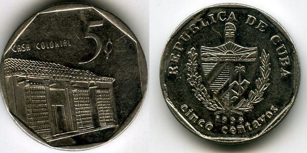 Монета 5 сентавос 1999г Куба