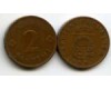 Монета 2 сентима 1992г Латвия