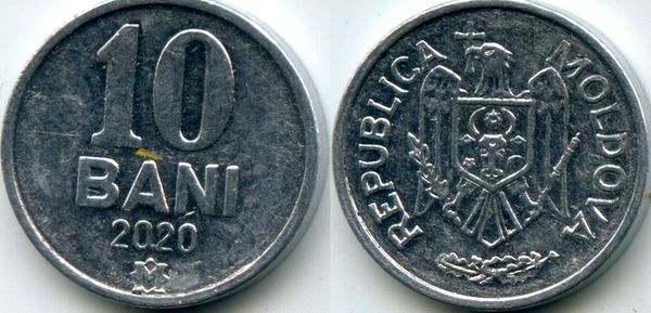 Монета 10 бани 2020г Молдавия