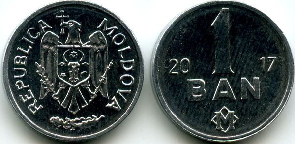 Монета 1 бани 2017г Молдавия