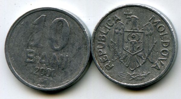 Монета 10 бани 2001г Молдавия