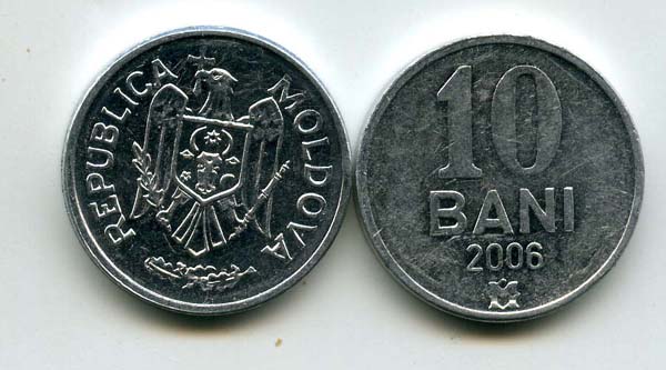 Монета 10 бани 2006г Молдавия