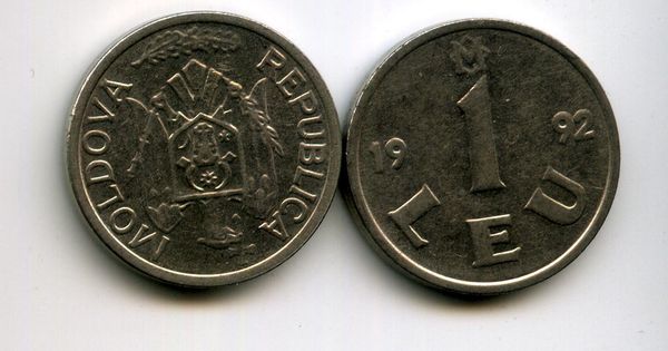 Монета 1 лей 1992г Молдавия