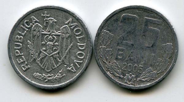 Монета 25 бани 2005г Молдавия