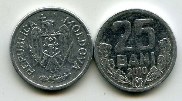 Монета 25 бани 2010г Молдавия