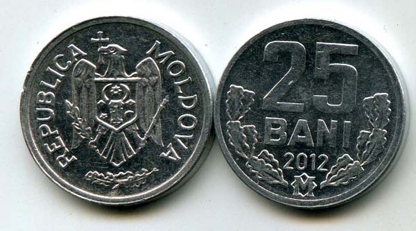 Монета 25 бани 2012г Молдавия