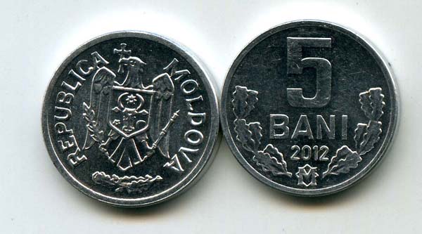 Монета 5 бани 2012г Молдавия