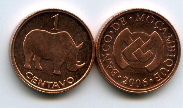 Монета 1 сентаво 2006г Мозамбик