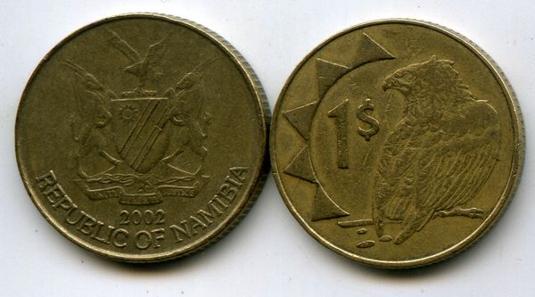 Монета 1 доллар 2002г Намибия