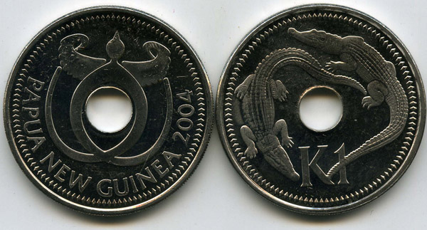 Монета 1 кина 2004г Папуа Новая Гвинея