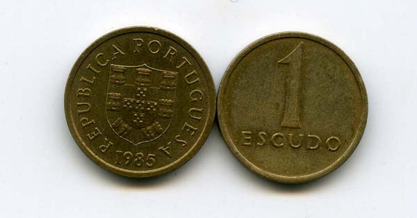 Монета 1 эскудо 1986г ст.тип Португалия