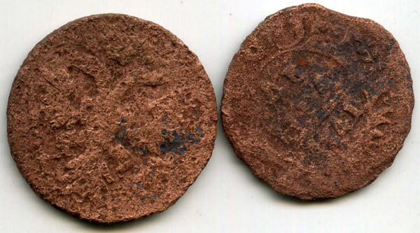 Монета Деньга 1741г Россия