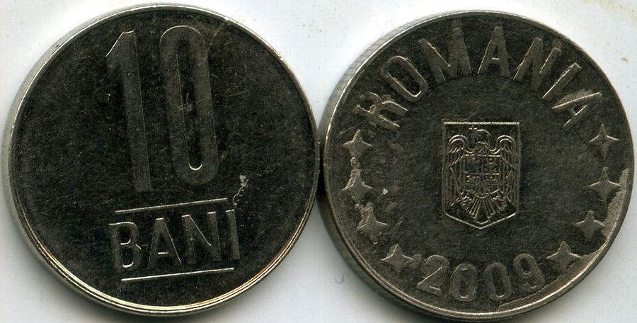 Монета 10 бани 2009г Румыния